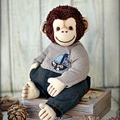 Куклы и игрушки ручной работы. Ярмарка Мастеров - ручная работа Teddy Bestia: Old monkey teddy Chak. Handmade.