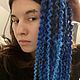 Комплект из гофро дред 14шт синего цвета. Комплекты украшений. Mara and hair. Интернет-магазин Ярмарка Мастеров.  Фото №2