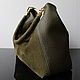 Hobo Olive, suede leather bag, green suede bag. Classic Bag. Olga'SLuxuryCreation. My Livemaster. Фото №5