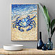 Marine-themed paintings with animals. Crab oil painting, Pictures, Astrakhan,  Фото №1