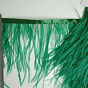 Материалы для творчества handmade. Livemaster - original item Copy of Trim of ostrich feathers 10-15 cm green. Handmade.