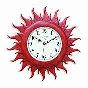 Часы настенные из дуба "Солнце"