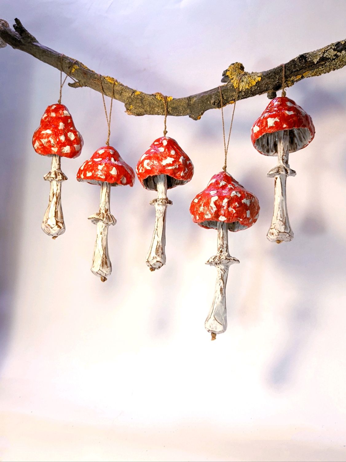 Керамическая подвеска - колокольчик "Красный гриб" большой, Подвески, Сердобск,  Фото №1