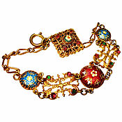 Винтаж handmade. Livemaster - original item Vintage bracelets: Antique bracelet with Enamels. Handmade.