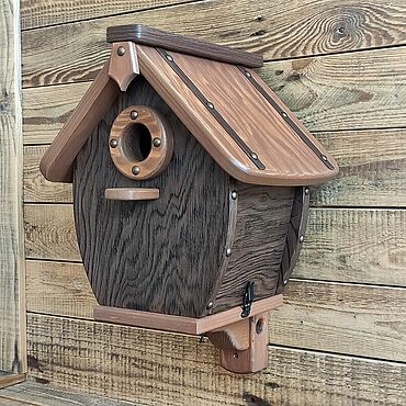 Дача и сад ручной работы. Ярмарка Мастеров - ручная работа Скворечник для птиц с боковой дверкой на кронштейне. Handmade.