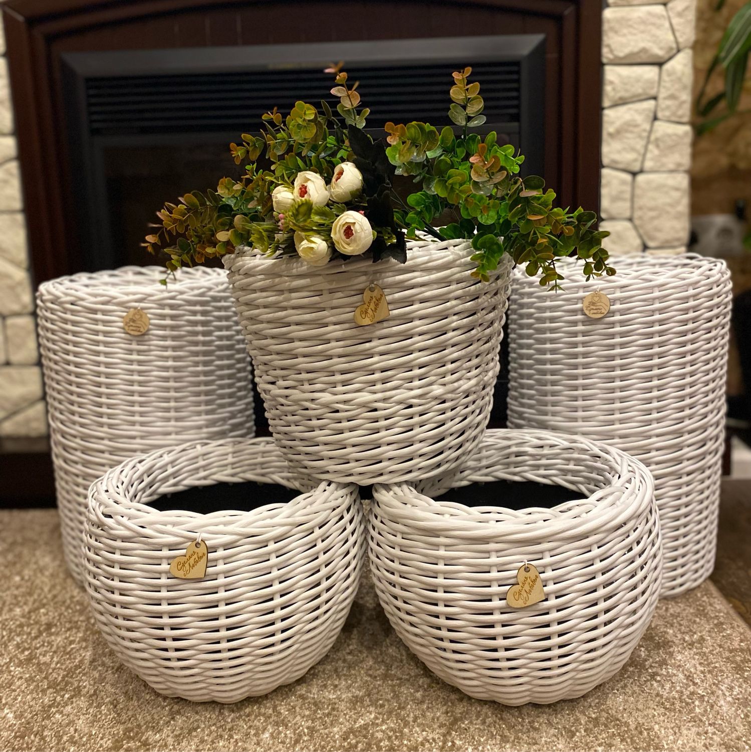 Кашпо для цветов из искусственного ротанга в интернет-магазине Ярмарка ...