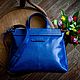 Модная женская сумка в форме трапеции AMELIE Cobalt Blue Кобальтовая, Классическая сумка, Рыбинск,  Фото №1