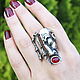 Ring Face with garnet made of 925 silver HB0083, Rings, Yerevan,  Фото №1