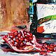Bottle of champagne and pomegranate interior painting. Pictures. Vladyart. My Livemaster. Фото №4