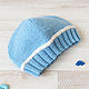 Newborn gift: Hat for a boy knitted blue 0-3 months, Gift for newborn, Cheboksary,  Фото №1