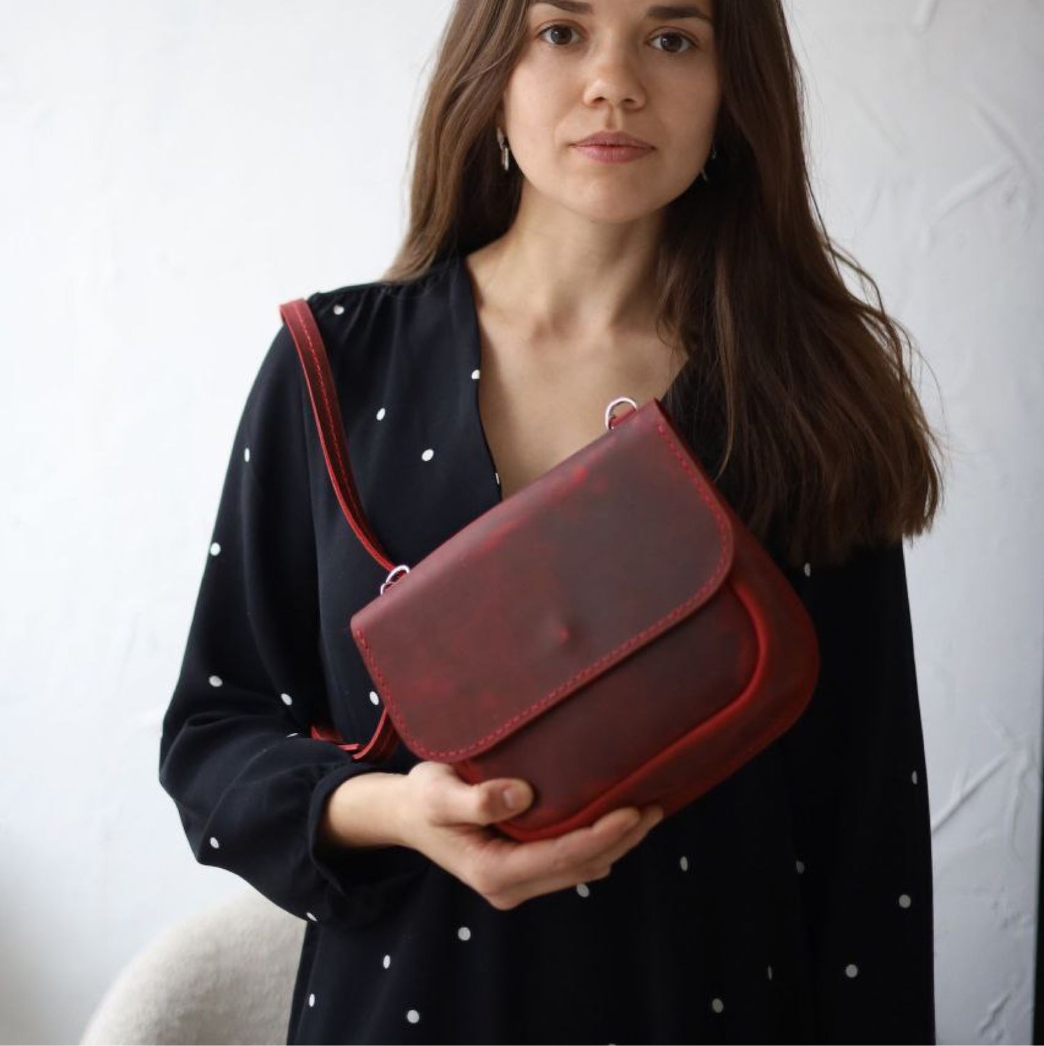 Сумка кожаная женская красная в интернет-магазине Ярмарка Мастеров по ...