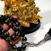 Фен-шуй и эзотерика handmade. Livemaster - original item Rosary Black Onyx, Tourmaline (Schorl), Tibetan silver. Amulet.. Handmade.