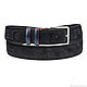 Black Suede belt men's belts Blue belt buckle Italian leather. Straps. AlekssMovins. Online shopping on My Livemaster.  Фото №2