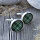 Order Cufflinks silver plated Cage green (large). Linda (LKdesign). Livemaster. . Cuff Links Фото №3