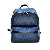 Сумки и аксессуары handmade. Livemaster - original item Backpack made of genuine ostrich leather, in dark blue color, to order!. Handmade.