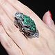 Lizard ring with malachite in 925 silver AN0020. Rings. Sunny Silver. Online shopping on My Livemaster.  Фото №2