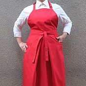 Для дома и интерьера handmade. Livemaster - original item Women`s apron with pockets. Elegant long apron in Russian style. Handmade.