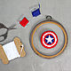 Embroidered brooch Captain America. Brooches. VisitingCINDERELLA. Online shopping on My Livemaster.  Фото №2