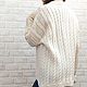 Кардиган вязаный белый с молочным оттенком  ширина 62 см. Кардиганы. Sweater Star Вязание на заказ. Ярмарка Мастеров.  Фото №6