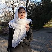 Instructions for knitting, semi-Circular openwork shawl Aksinya