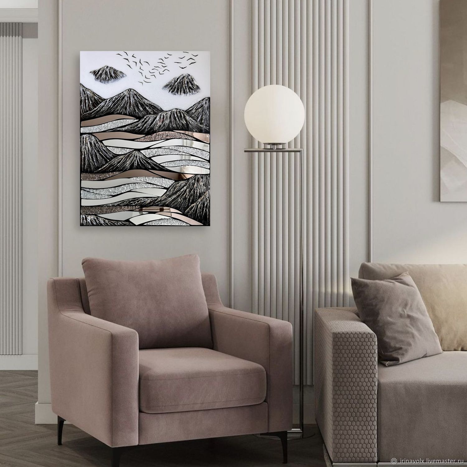 Зеркальная картина Горное озеро 60×80см в интернет-магазине Ярмарка ...