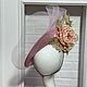 Дизайнерская ассиметричная шляпка для скачек с цветами розовая. Шляпы. Анна Андриенко (Головные уборы). Ярмарка Мастеров.  Фото №4