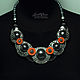 Necklace Combination Orange Gray (401) designer jewelry. Necklace. Svetlana Parenkova (parenkova). My Livemaster. Фото №6