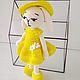 Girl Bunny-lemon in a dress, hat and shoes. , Stuffed Toys, Gukovo,  Фото №1