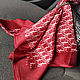Винтаж: Красный шелковый платок с орнаментом D. Платки винтажные. Irina-ekw. Интернет-магазин Ярмарка Мастеров.  Фото №2