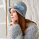 hat Cloche. Color light gray. Hats1. Exclusive HATS. LANA ANISIMOVA.. Online shopping on My Livemaster.  Фото №2