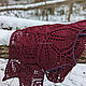 Dark maroon pure wool shawl. Shawls. IRINA GRUDKINA Handmade Knitwear. My Livemaster. Фото №4