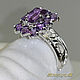 Ring 'Amethyst baguette-chamomile style' 925 sterling silver, amethysts.video. Rings. MaksimJewelryStudio. My Livemaster. Фото №4