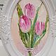 A small picture with flowers in a frame, a bouquet of tulips. Pictures. kartina-sochi. My Livemaster. Фото №5