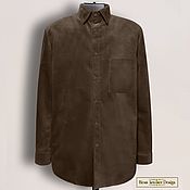 Мужская одежда handmade. Livemaster - original item Ready-made men`s shirt from straight. thin brown suede. Handmade.