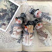 Сувениры и подарки handmade. Livemaster - original item Christmas Tree Toys: Cotton-wool Snowman Toy. Handmade.