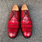 Обувь ручной работы handmade. Livemaster - original item Classic men`s shoes, lace-up, crocodile leather.. Handmade.