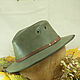 Leather flat brim trilby hat TRL-15. Hats1. Bluggae Custom Headwear. Online shopping on My Livemaster.  Фото №2