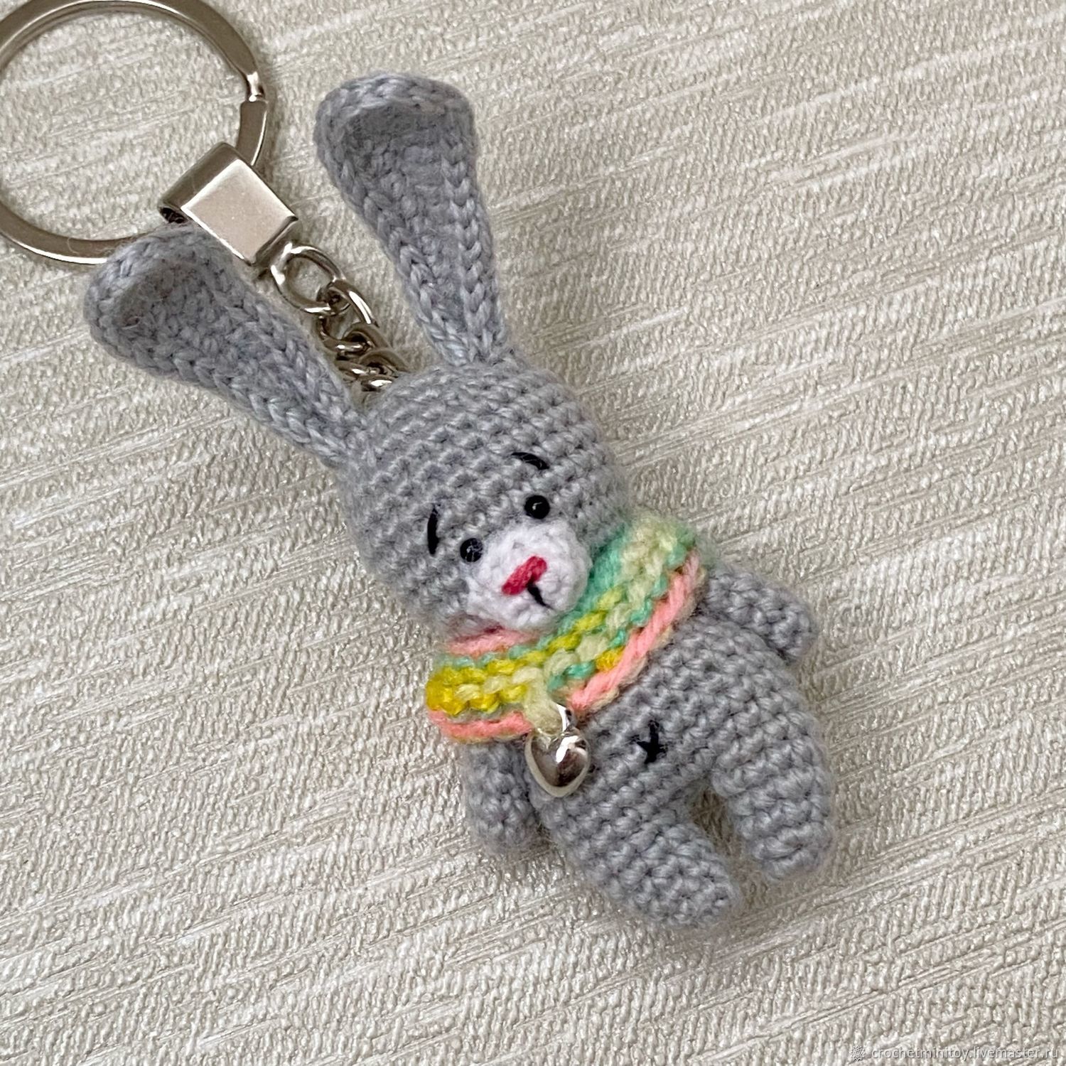 Брелок Заяц, кролик на сумку, брелок ручной работы, символ 2023 года в ...