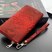 Сумки и аксессуары handmade. Livemaster - original item Python Red Leather Wallet. Handmade.