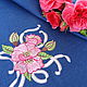 napkin with embroidery `night beauty` `sulkin house` embroidery workshop
