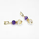 Earrings with amethyst and citrine, gold earrings with stones. Earrings. Irina Moro. My Livemaster. Фото №5