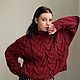 Women's high neck sweater made of pure maroon merino, Sweaters, Yoshkar-Ola,  Фото №1