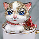 Infuser porcelain Cup with saucer 'Kitten in a Cup'. Single Tea Sets. KASTdecor. My Livemaster. Фото №4