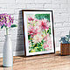  Asters, watercolor sketch, delicate painting in pink in the interior. Pictures. Belasla. Online shopping on My Livemaster.  Фото №2