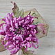 Brooch made of silk chrysanthemum 'Flirty'. Brooches. LIUDMILA SKRYDLOVA (flower glade). Online shopping on My Livemaster.  Фото №2