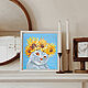 Picture cat in a wreath of sunflowers oil Painting cute cat. Pictures. Yulia Berseneva ColoredCatsArt. My Livemaster. Фото №6