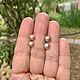 Earrings-ear-stud: Silver earrings with pearls. Stud earrings. sparkling-ru. My Livemaster. Фото №6