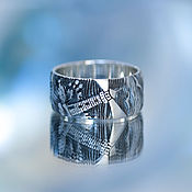 серебряное кольцо куб