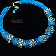 Necklace shades of blue (552) (553) (445) designer jewelry, Necklace, Salavat,  Фото №1