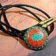 India'Ethnic' bolo tie with stones (Coral and Turquoise). Vintage ties. Neformal-World. My Livemaster. Фото №4